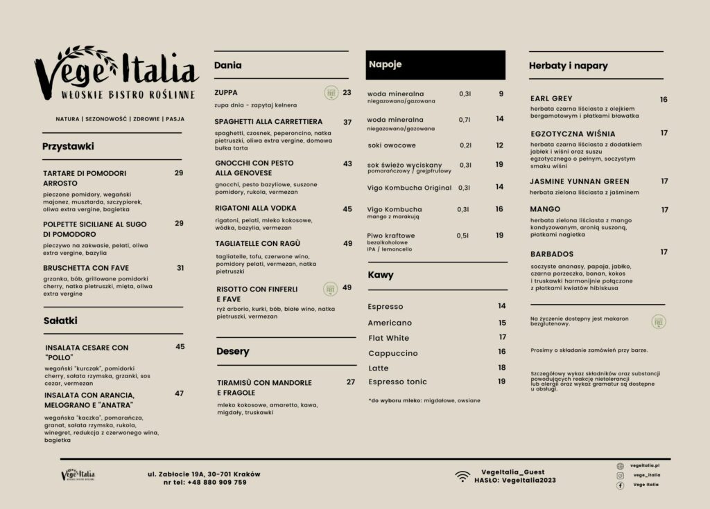 Menu lato 2025